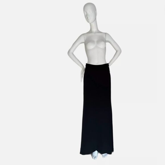 MONIQUE LHUILLIER Black Maxi Evening Skirt w. Train - Picture 2 of 7